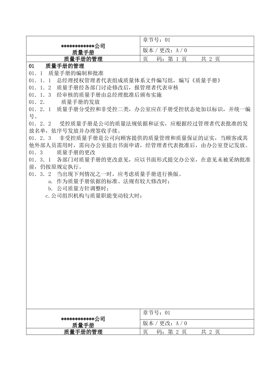 上海某装饰工程有限公司质量管理手册_第2页