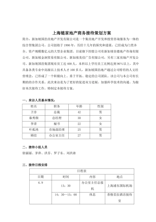 上海链家地产商务接待策划方案2