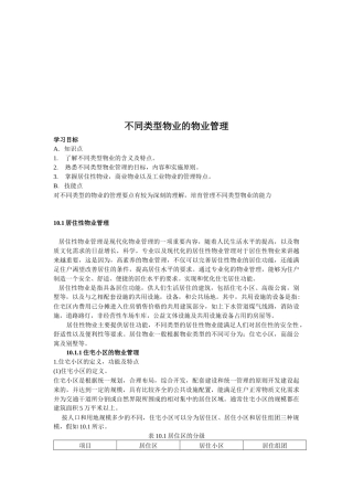 不同类型物业的管理