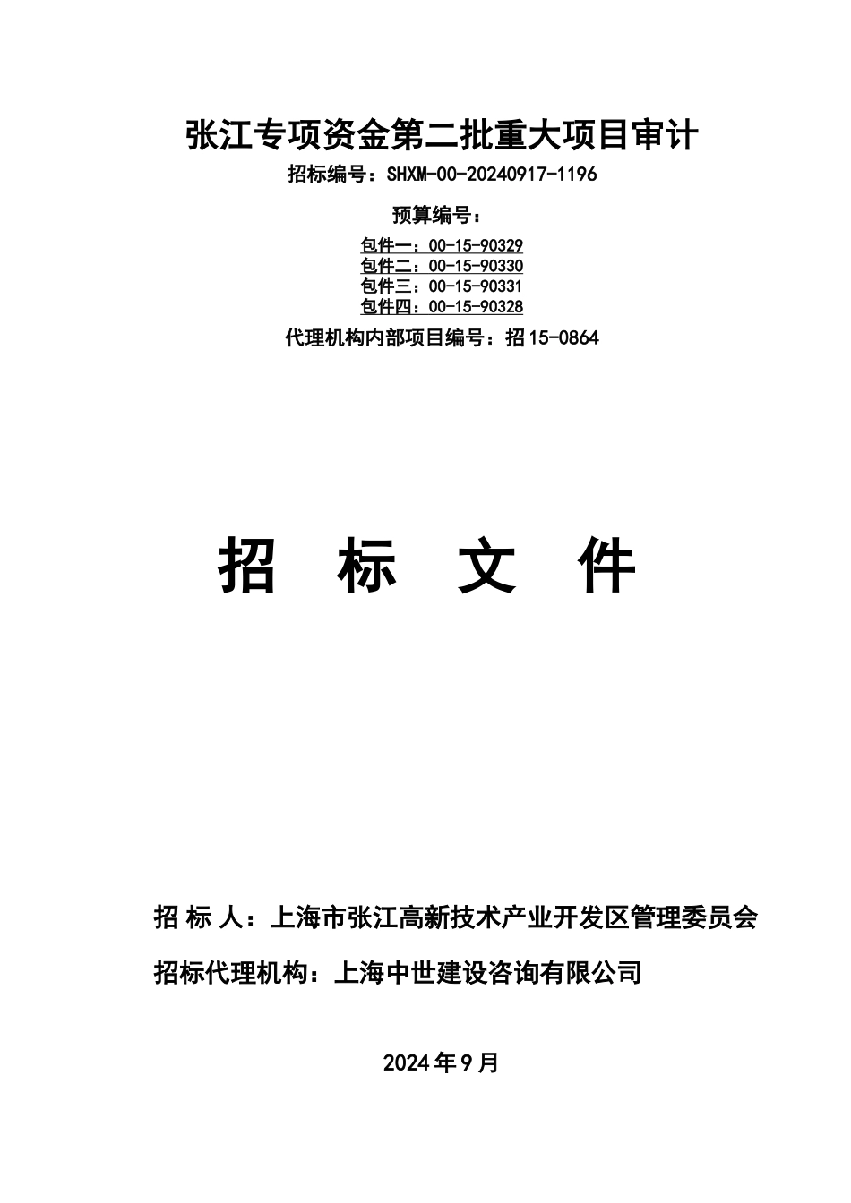 专项资金第二批重大项目审计费招标文件_第1页