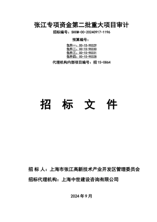 专项资金第二批重大项目审计费招标文件