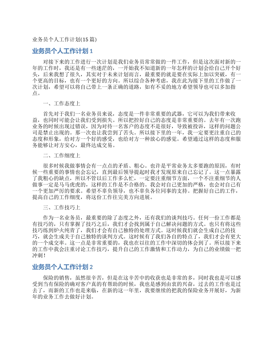 业务员个人工作计划_第1页