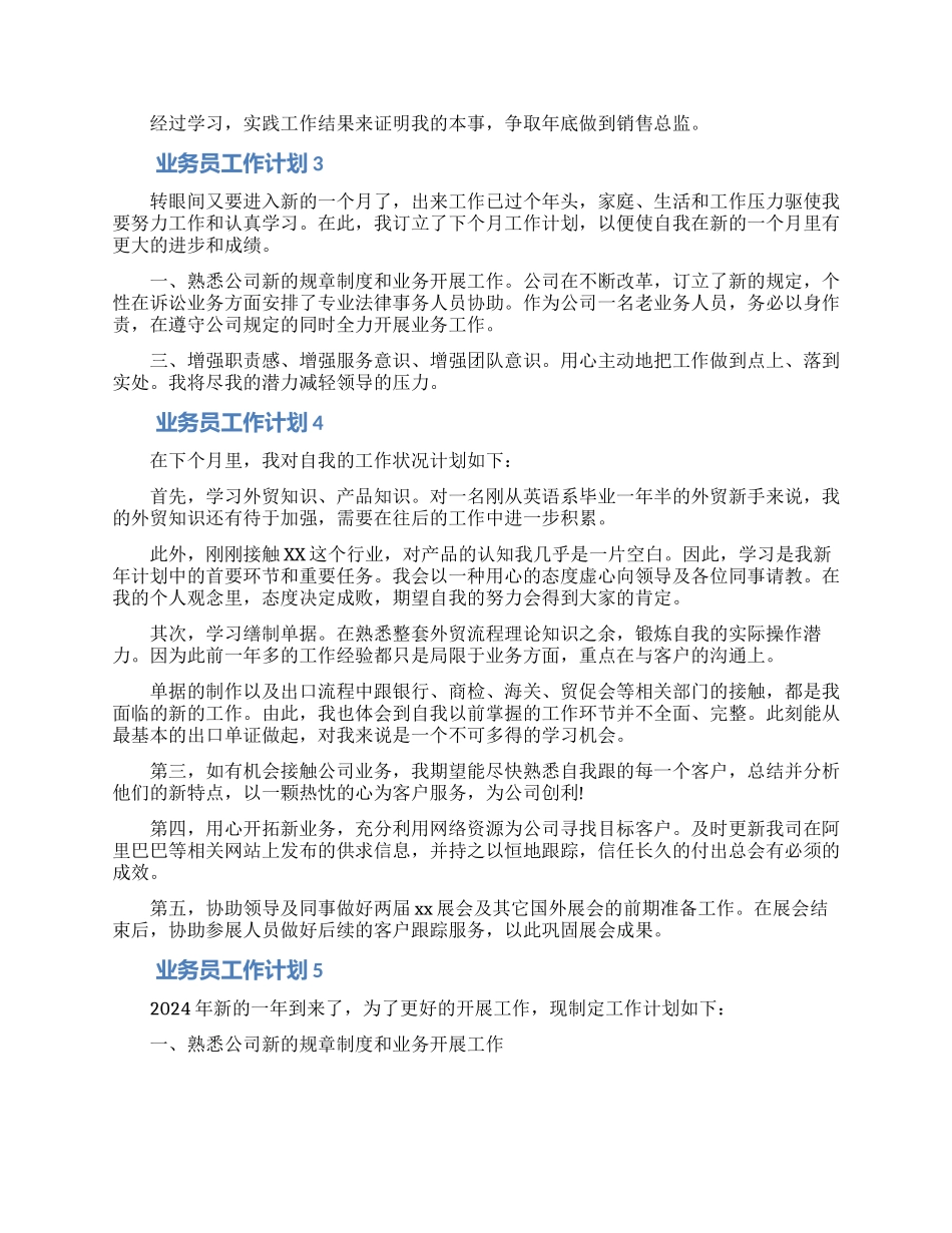业务员工作计划(通用5篇)_第2页