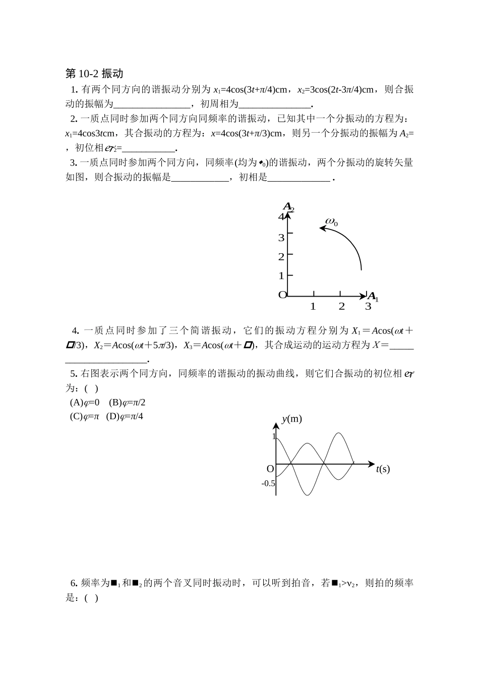 两个不同的轻质弹簧分别挂上质量相同的物体1和2_第3页