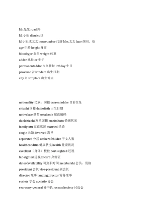 个人资料常用语