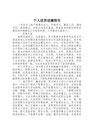 个人述责述廉报告