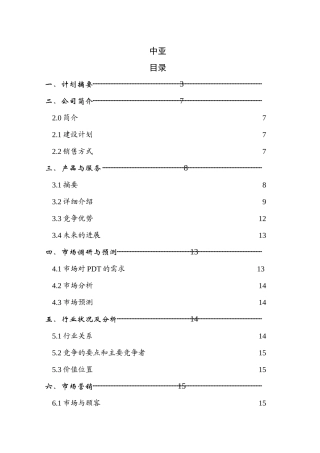 中亚医疗仪器公司商业计划书