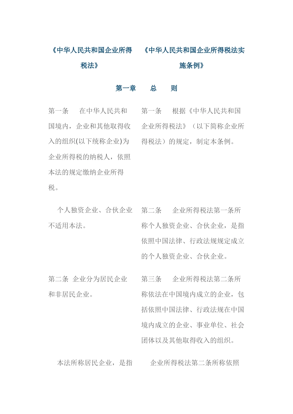 中华人民共和国企业所得税法与实施条例_第1页