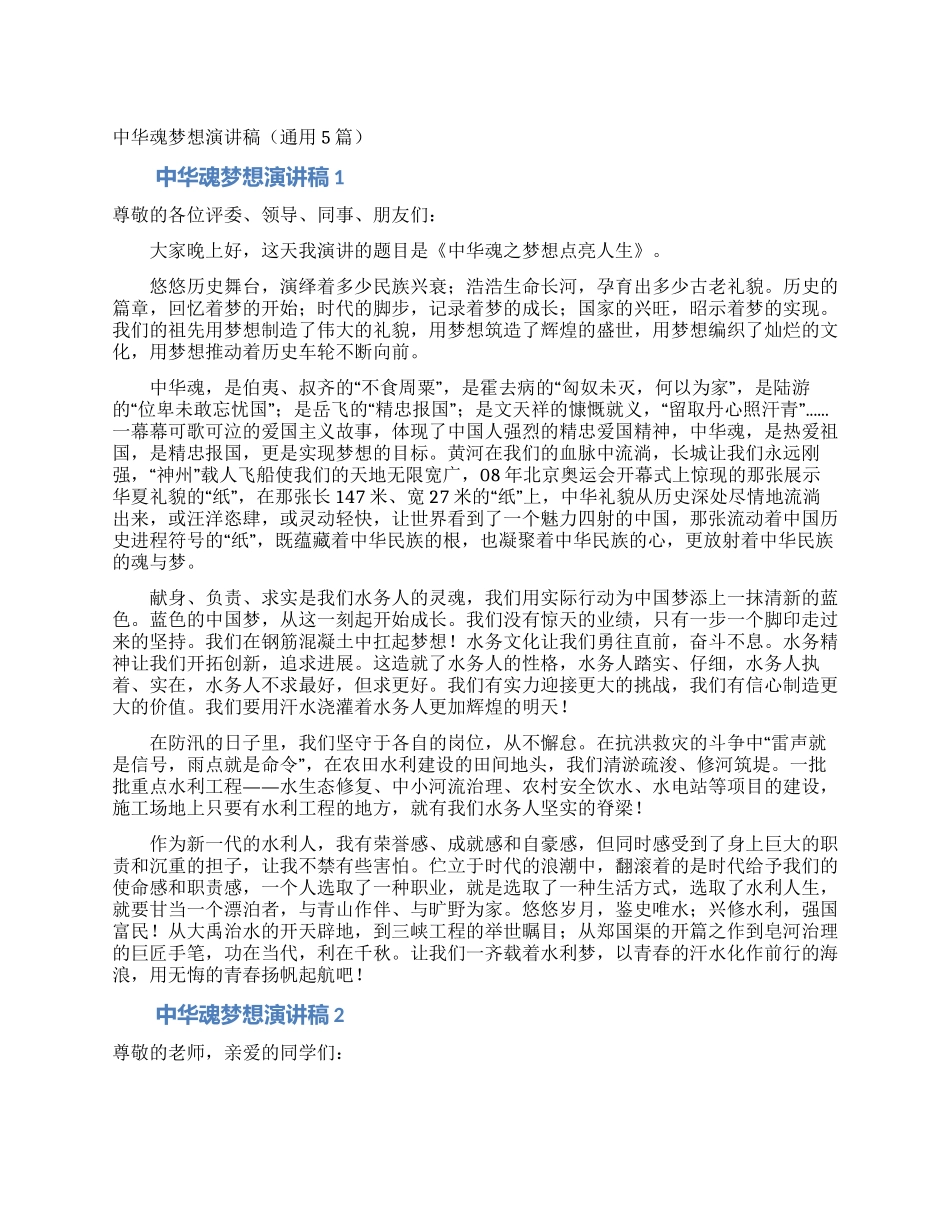 中华魂梦想演讲稿_第1页