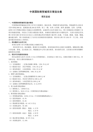 中原精品-国际商贸城项目策划全案