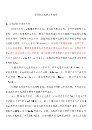 中国企业欧洲上市流程
