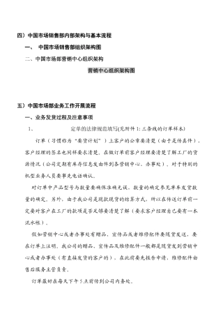 中国市场销售部内部架构与基本流程