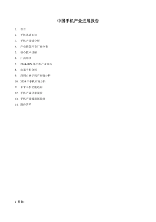 中国手机产业发展报告（DOC57页）