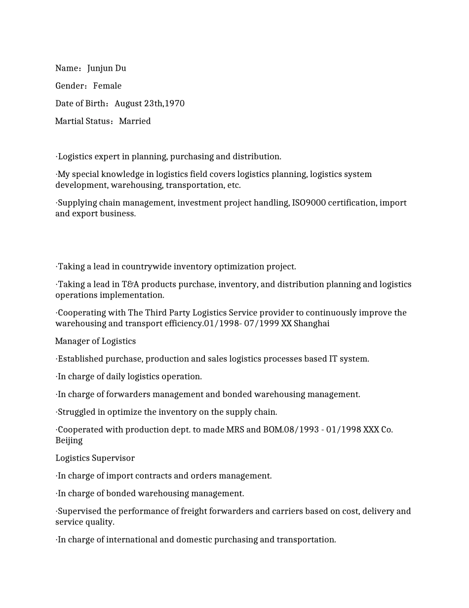 中式英文简历写作_第1页