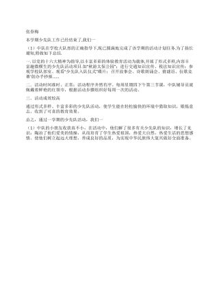 中队少先队活动总结