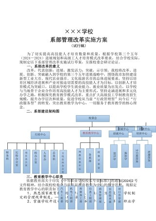 中高职院校系部改革方案