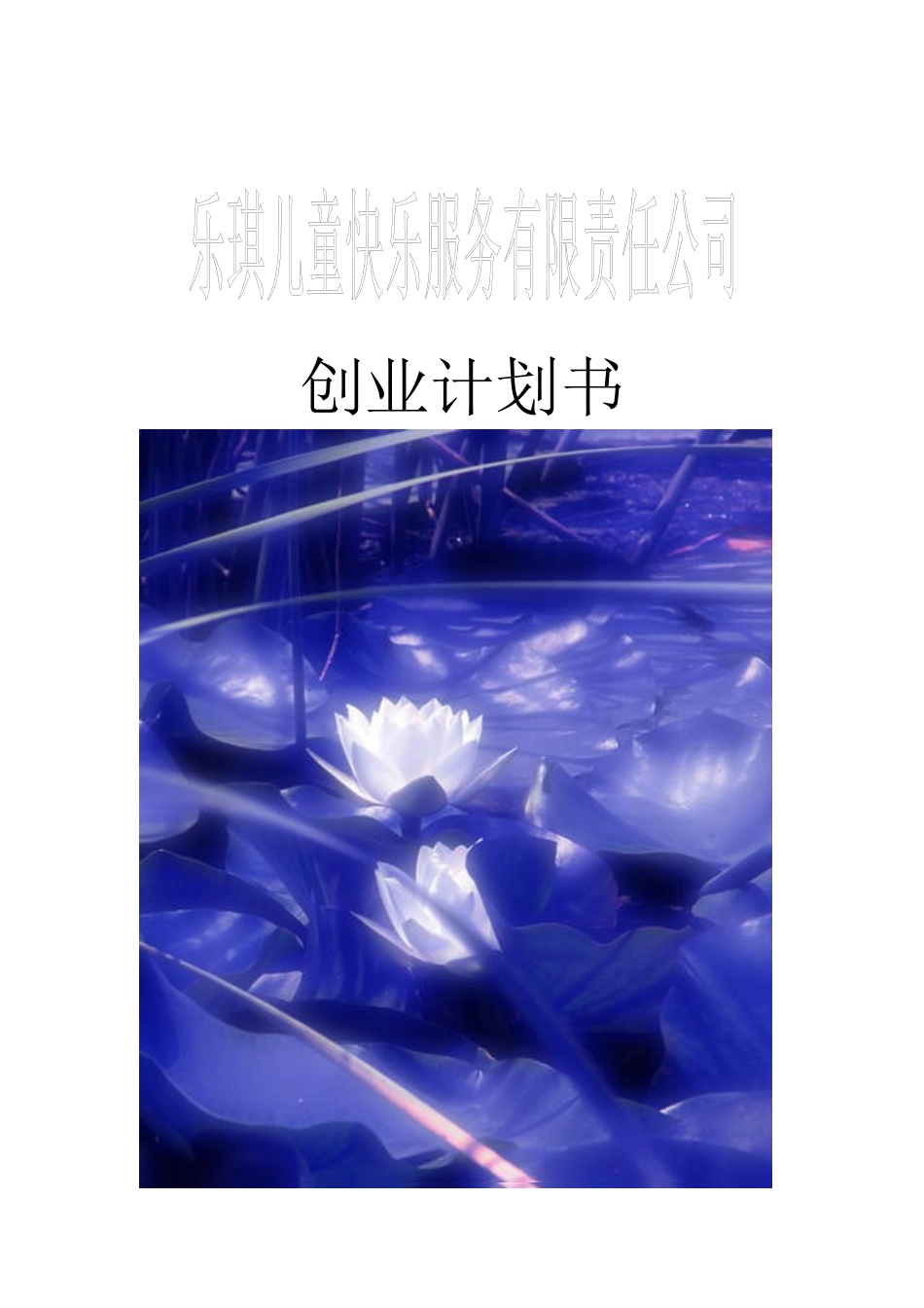 乐琪儿童快乐服务策划书_第1页