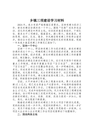乡镇三项建设学习材料