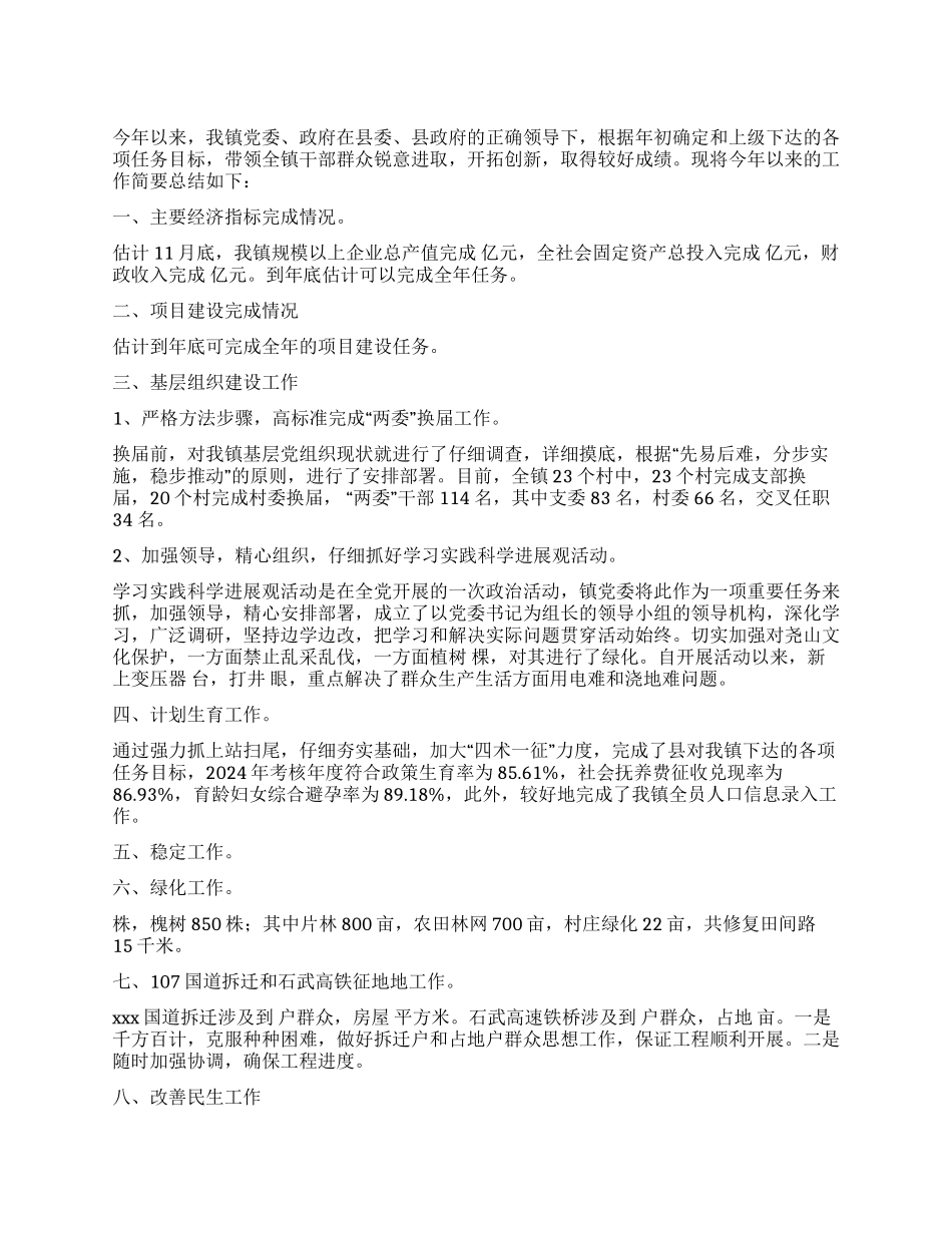 乡镇两委工作总结_第1页