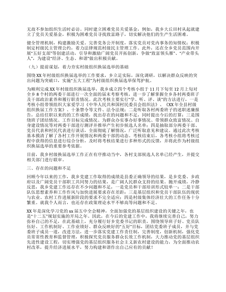 乡镇党委书记抓基层党建工作述职报告_第3页