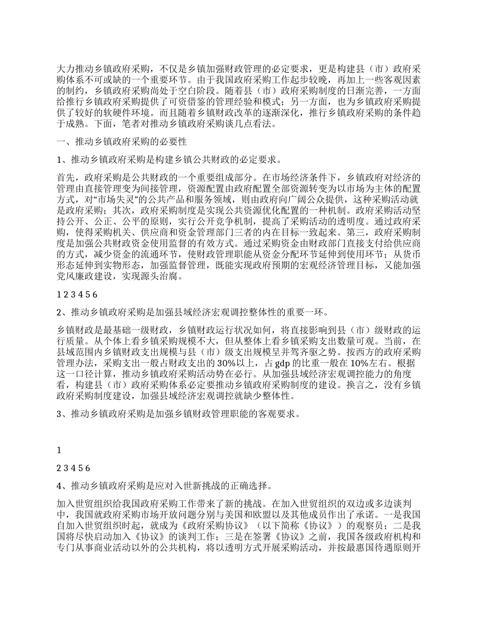 乡镇政府采购工作总结_第1页