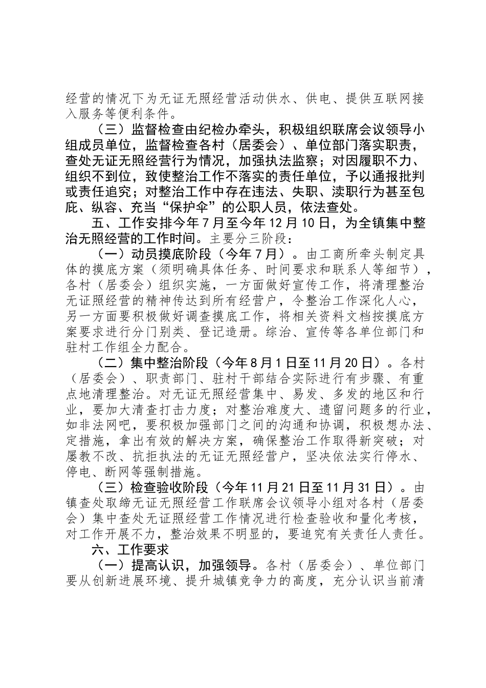乡镇无证经营专项整治工作方案_第3页