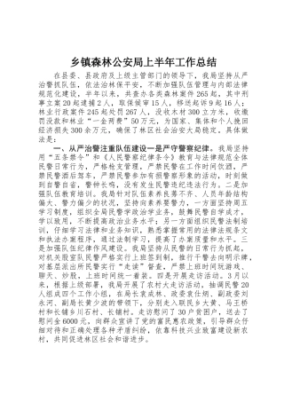 乡镇森林公安局上半年工作总结