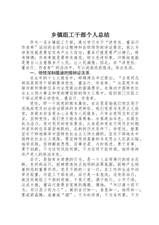 乡镇组工干部个人总结