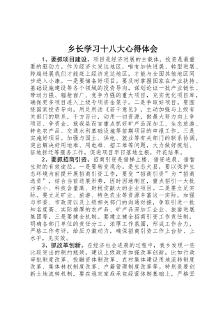 乡长学习十八大心得体会