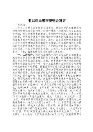 书记在民爆物整顿会发言