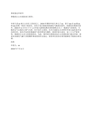 事故鉴定申请书