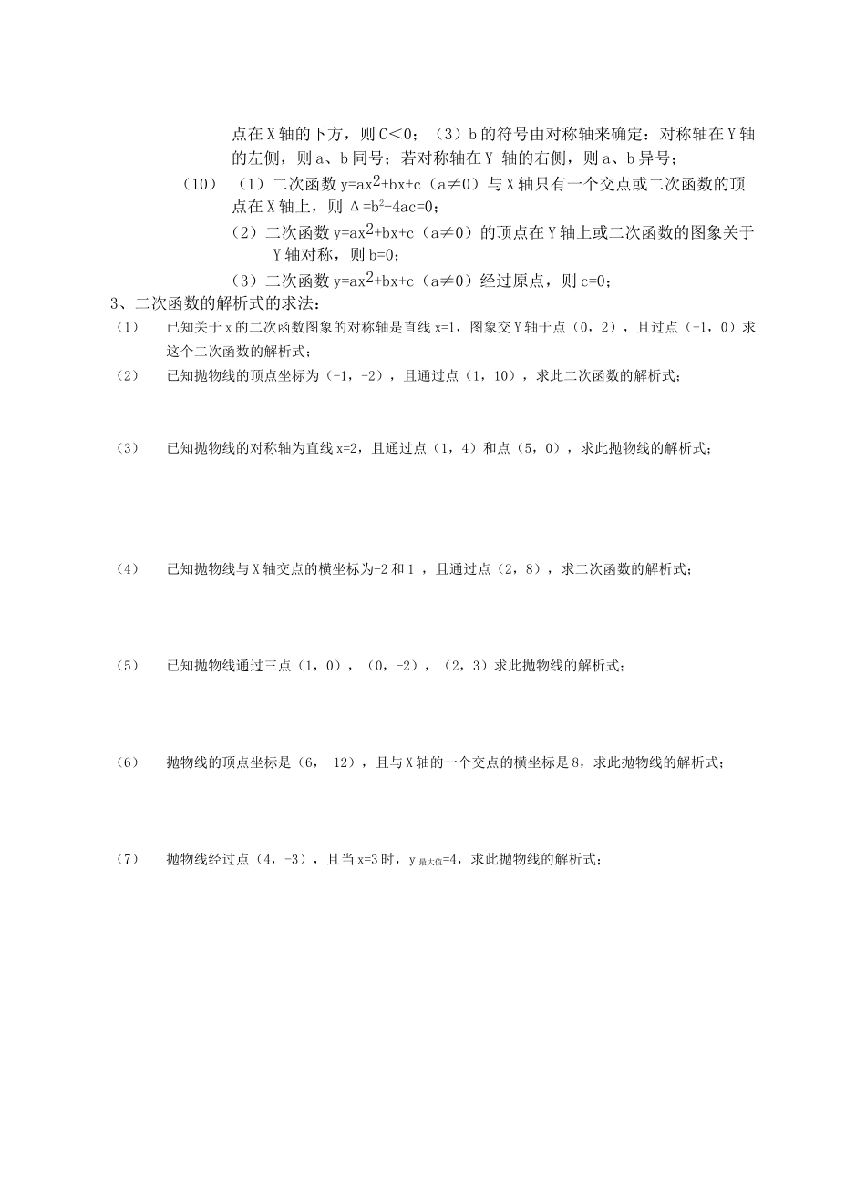 二次函数的知识点_第2页