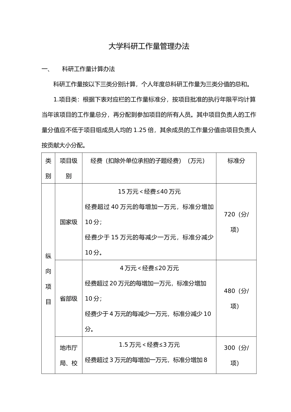 云南广西大学科研工作量管理办法_第1页