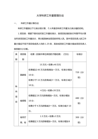 云南广西大学科研工作量管理办法