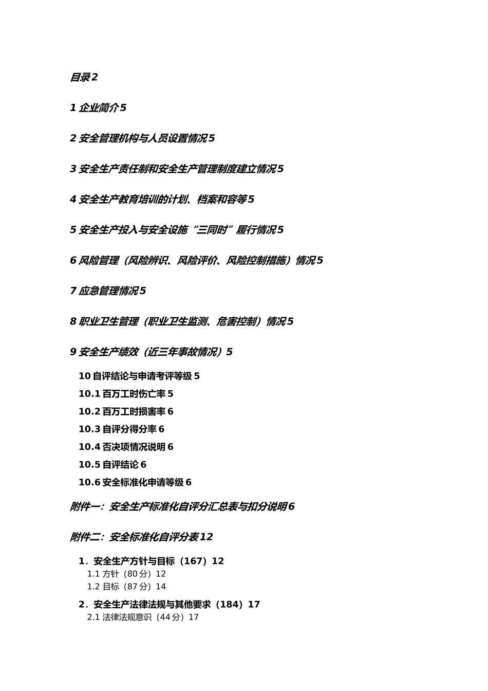 云南某公司安全标准化自评报告书_第2页