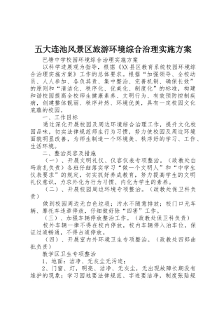 五大连池风景区旅游环境综合治理实施方案