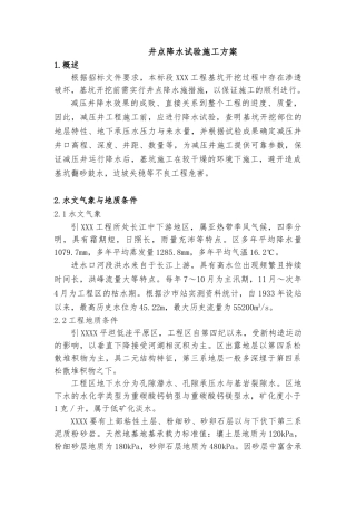 井点降水试验方案