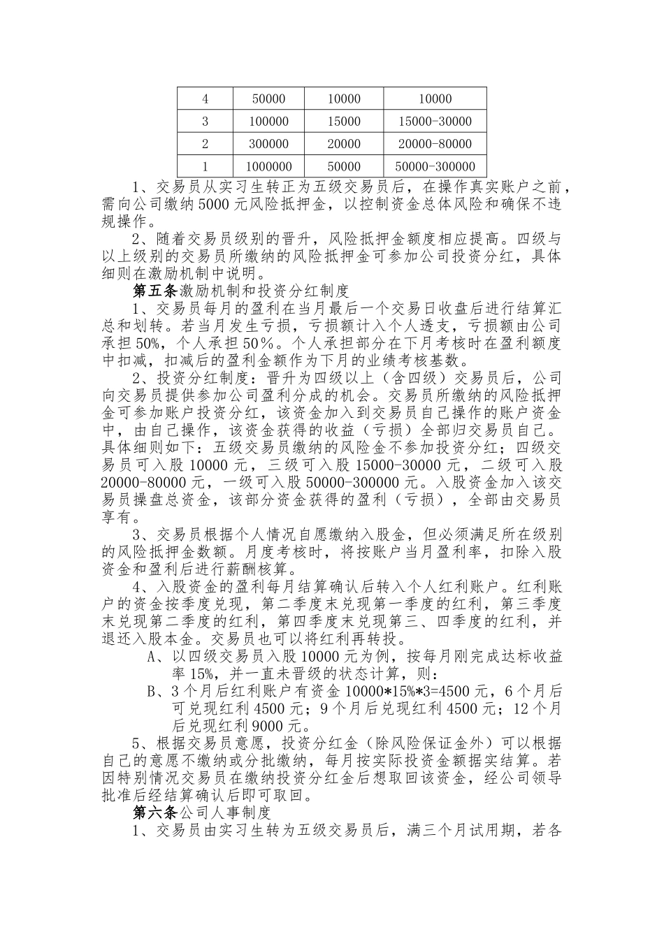 交易员薪酬标准与激励制度_第3页