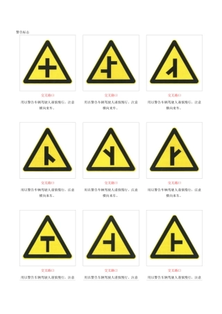 交通标志图及含义-大全