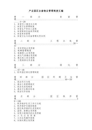 产业园区物业管理制度大全