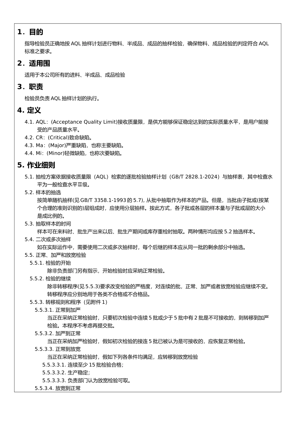 产品抽样检验标准书_第1页
