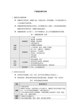 产品组合条件分析