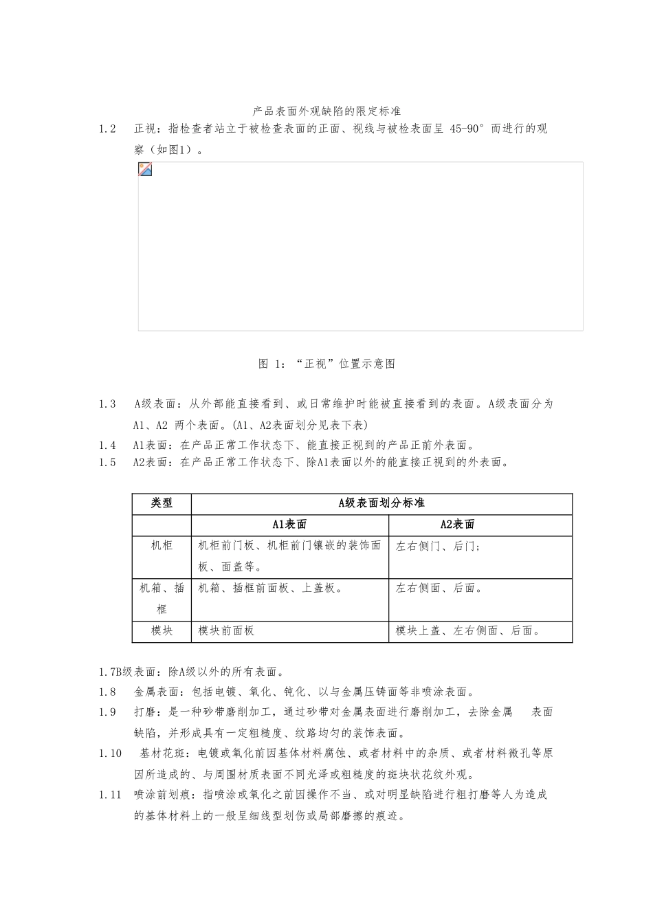 产品表面外观缺陷的限定标准论述_第1页