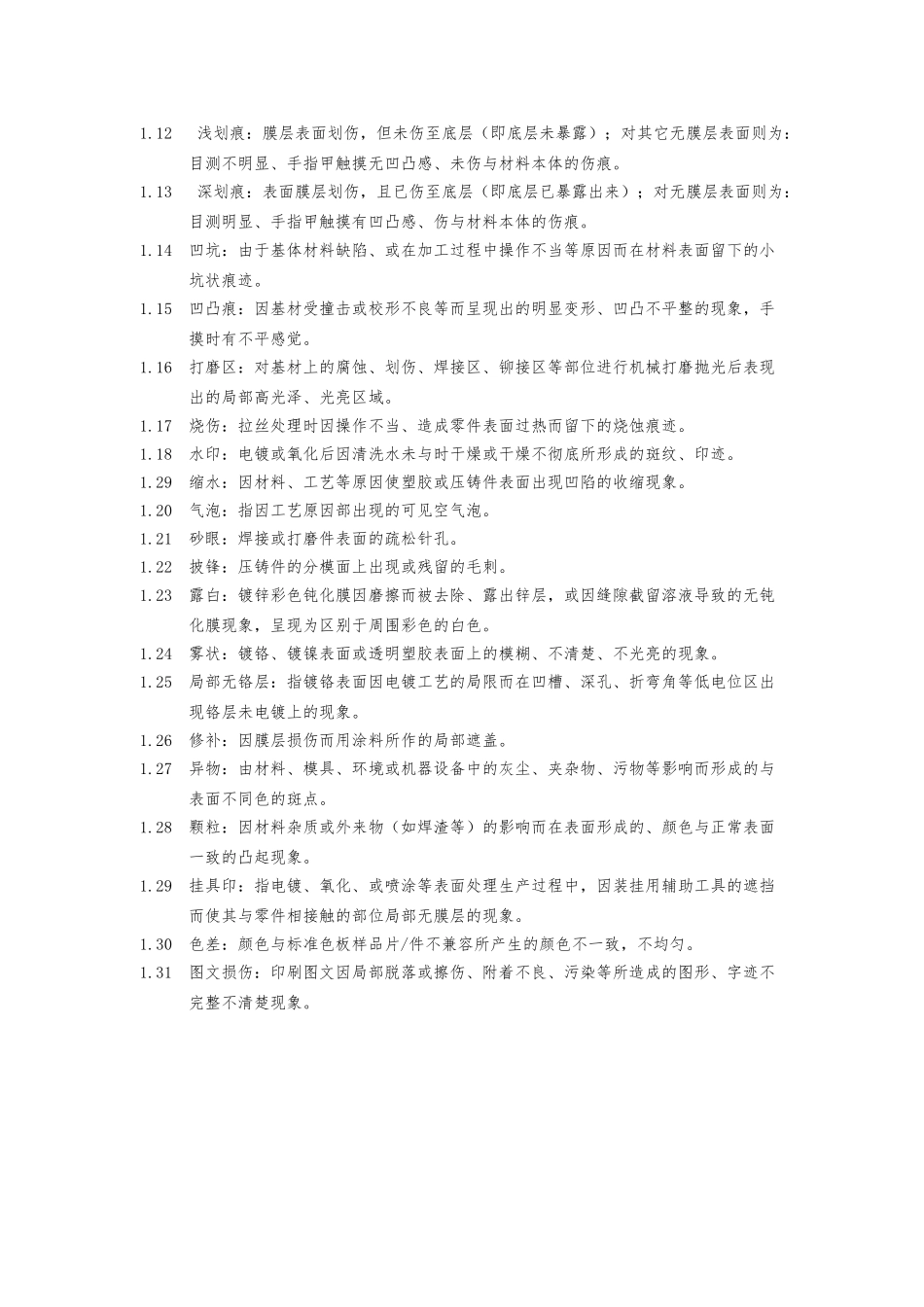 产品表面外观缺陷的限定标准论述_第2页