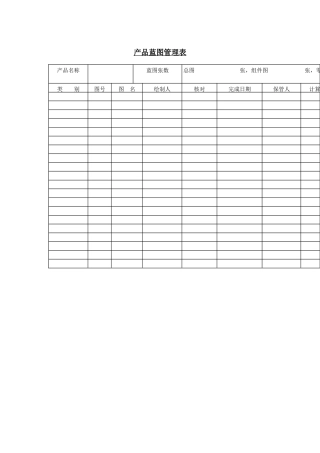 产品设计图管理 表