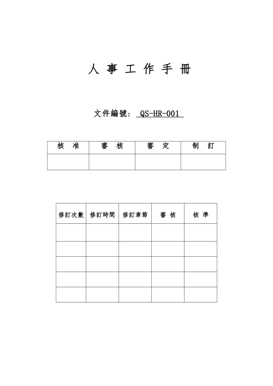 人事工作员工管理手冊_第1页