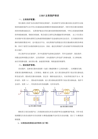 人力资源-2024110kV主变保护培训资料