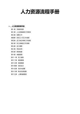 人力资源流程手册范本