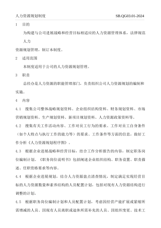 人力资源管理制度