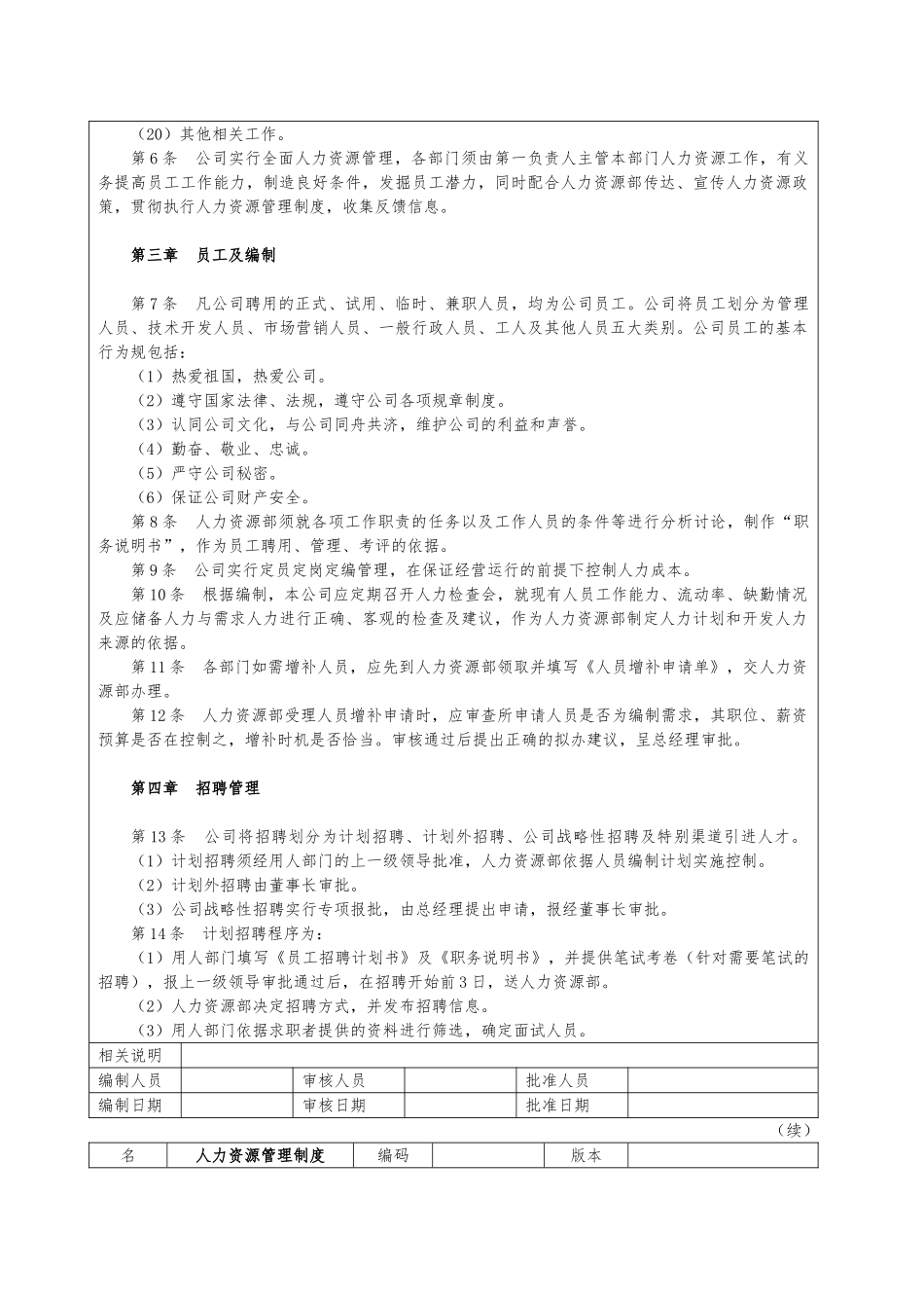 人力资源管理工具箱_第五章人力资源管理制度范本_第3页